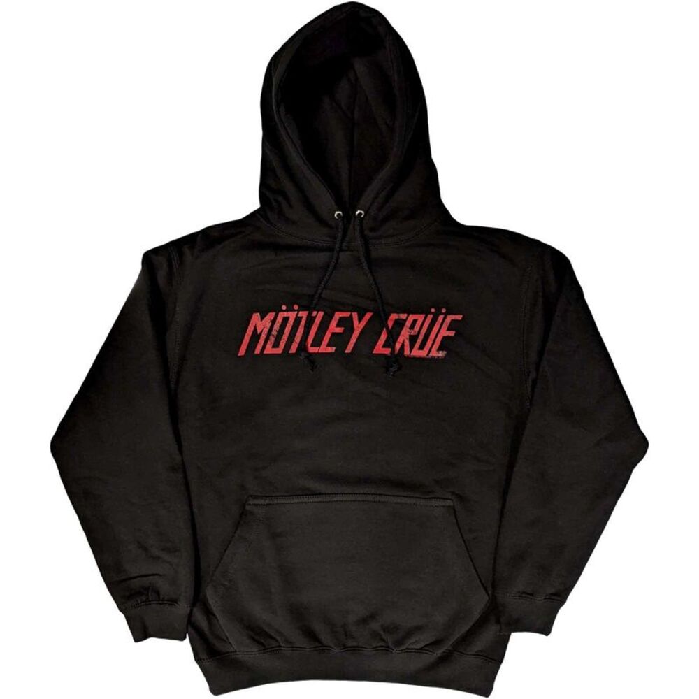 Motley Crue Unisex Adult Distressed Logo Pullover Hoodie / Black
